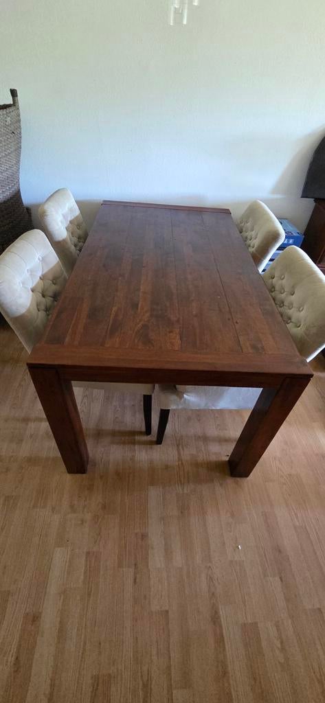 Eettafel koloniaal hout, Huis en Inrichting, Tafels | Eettafels, Ophalen, Gebruikt, 50 tot 100 cm, 150 tot 200 cm