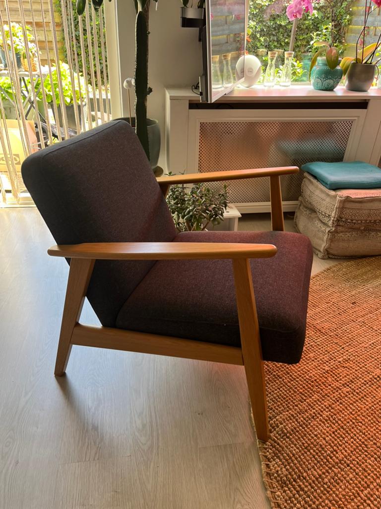 Stoel donkergrijs (IKEA), Huis en Inrichting, Fauteuils, Ophalen, Minder dan 75 cm, Zo goed als nieuw, 50 tot 75 cm