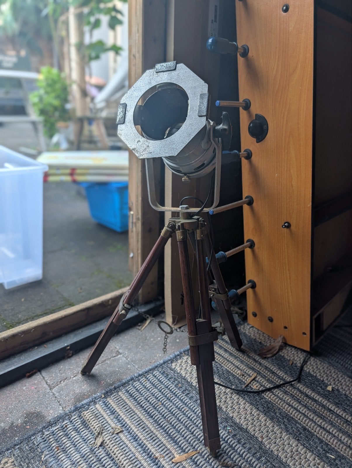 Vintage theaterlamp op statief - unieke vloerlamp, Ophalen of Verzenden
