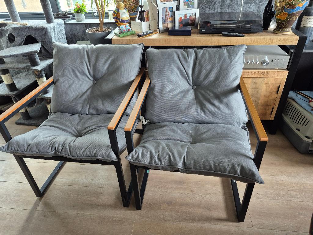 Twee tuin/balkon stoelen, Ophalen, Zo goed als nieuw, Metaal
