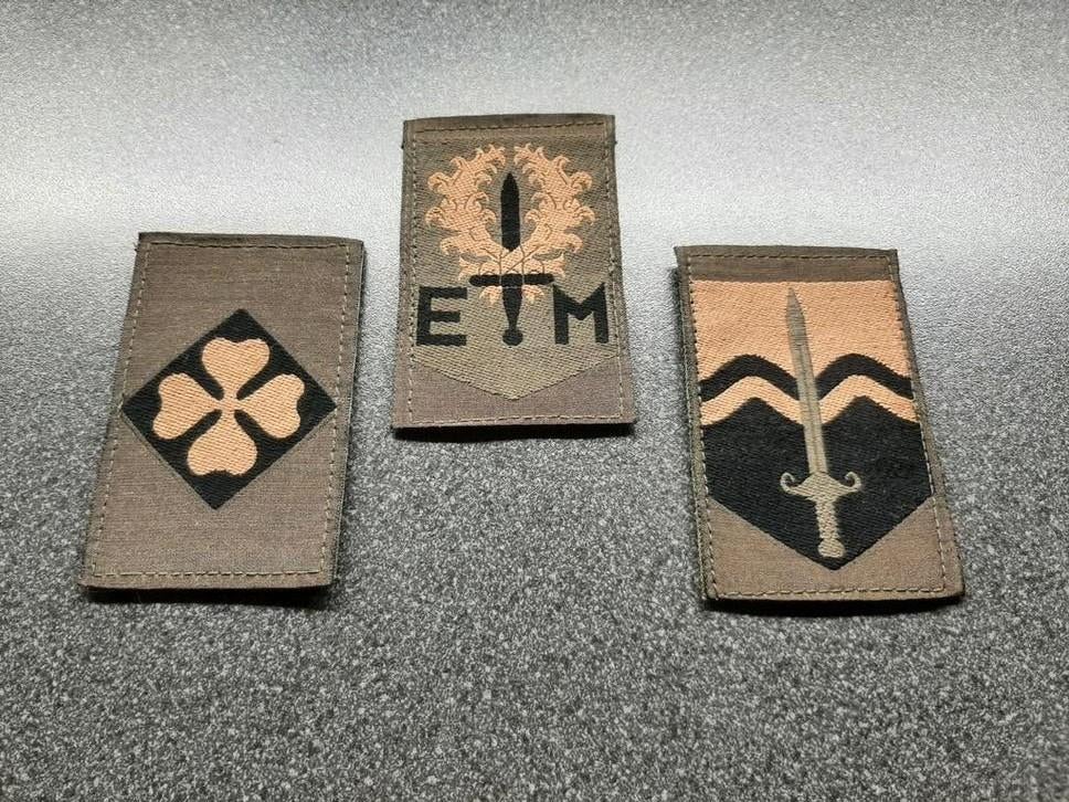 Indelingsemblemen   GVT   -  KL  /  Velcro., Verzamelen, Militaria | Algemeen, Ophalen of Verzenden, Landmacht, Nederland, Embleem of Badge