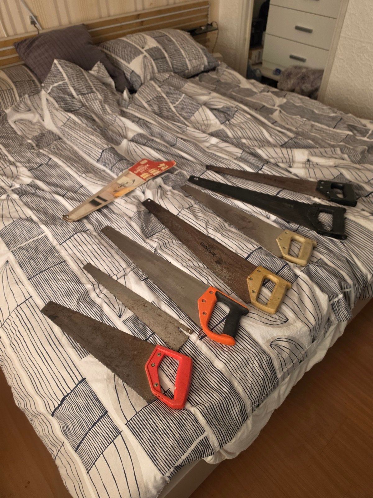 7 zagen voor alle soorten hout zie foto,s., Ophalen, Minder dan 25 mm, Plank, Minder dan 200 cm