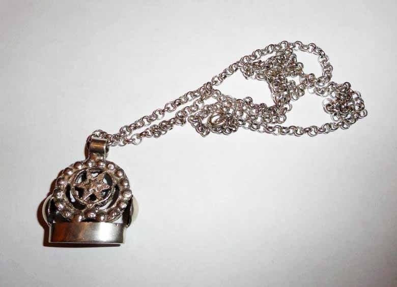 Ketting Lakzegel Jasseron cachet chatelaine signet, Verzenden, Zo goed als nieuw, Zilver, Overige materialen