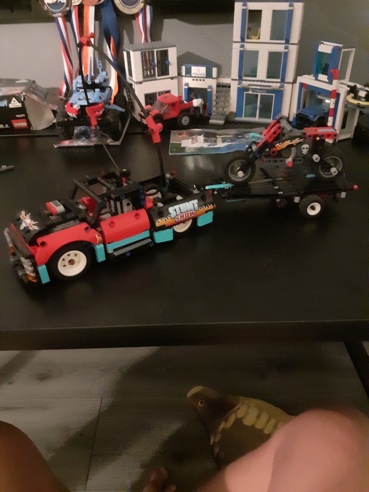 Lego Technic Stunt Truck en Motor met springring, Ophalen of Verzenden, Gebruikt, Overige merken