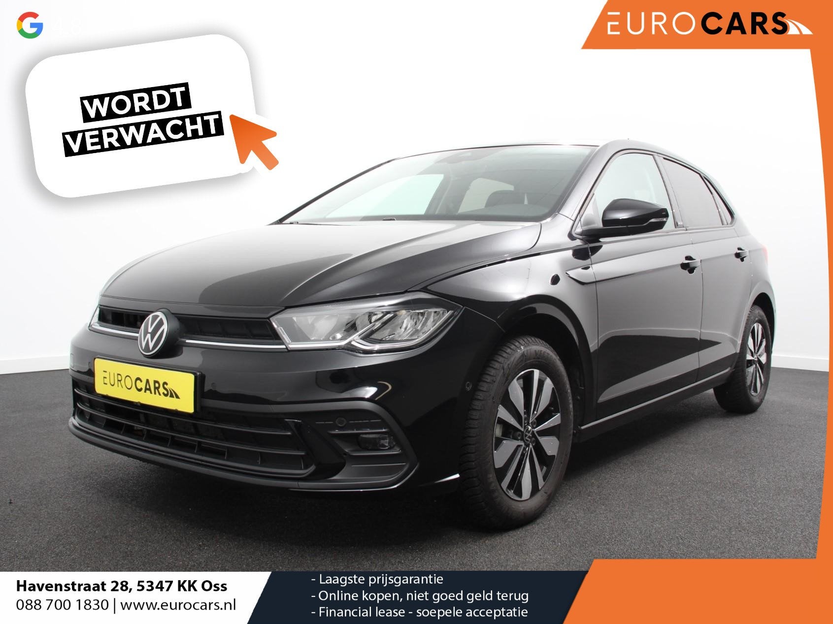 Volkswagen Polo 1.0 TSI Automaat Move Navigatie Apple Carpla, Auto's, Stof, Gebruikt, 95 pk, Zwart