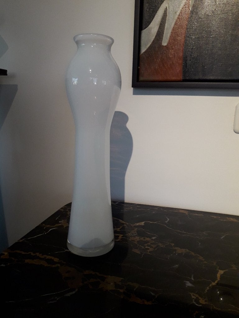 PRACHTIGE VINTAGE OPALINE IRISERENDE VAAS I.Z.G.ST hoog 40cm, Ophalen of Verzenden