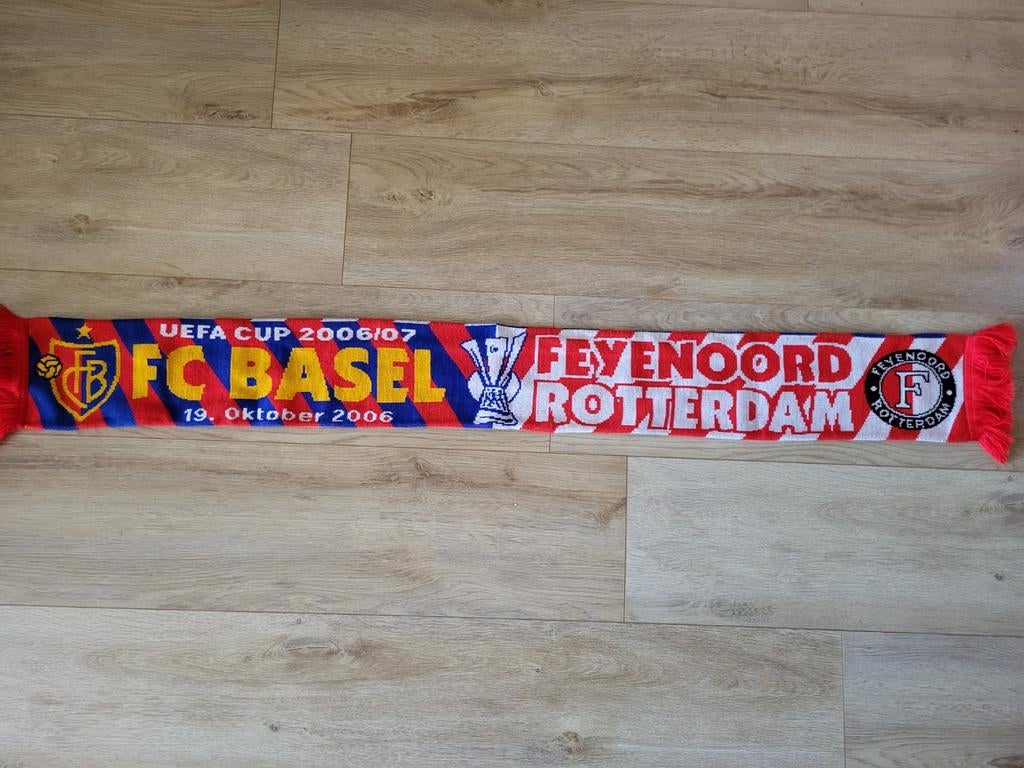 Feyenoord FC Basel sjaal, Ophalen of Verzenden, Zo goed als nieuw, Feyenoord, Vaantje of Sjaal