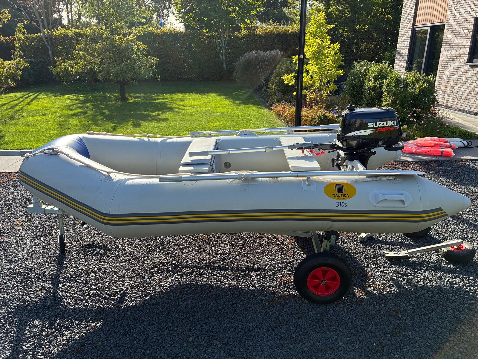 Rubberboot 310s+fietstrailer+suzuki 4pk+extra’s, Ophalen, Gebruikt, Overige typen, Motorboot