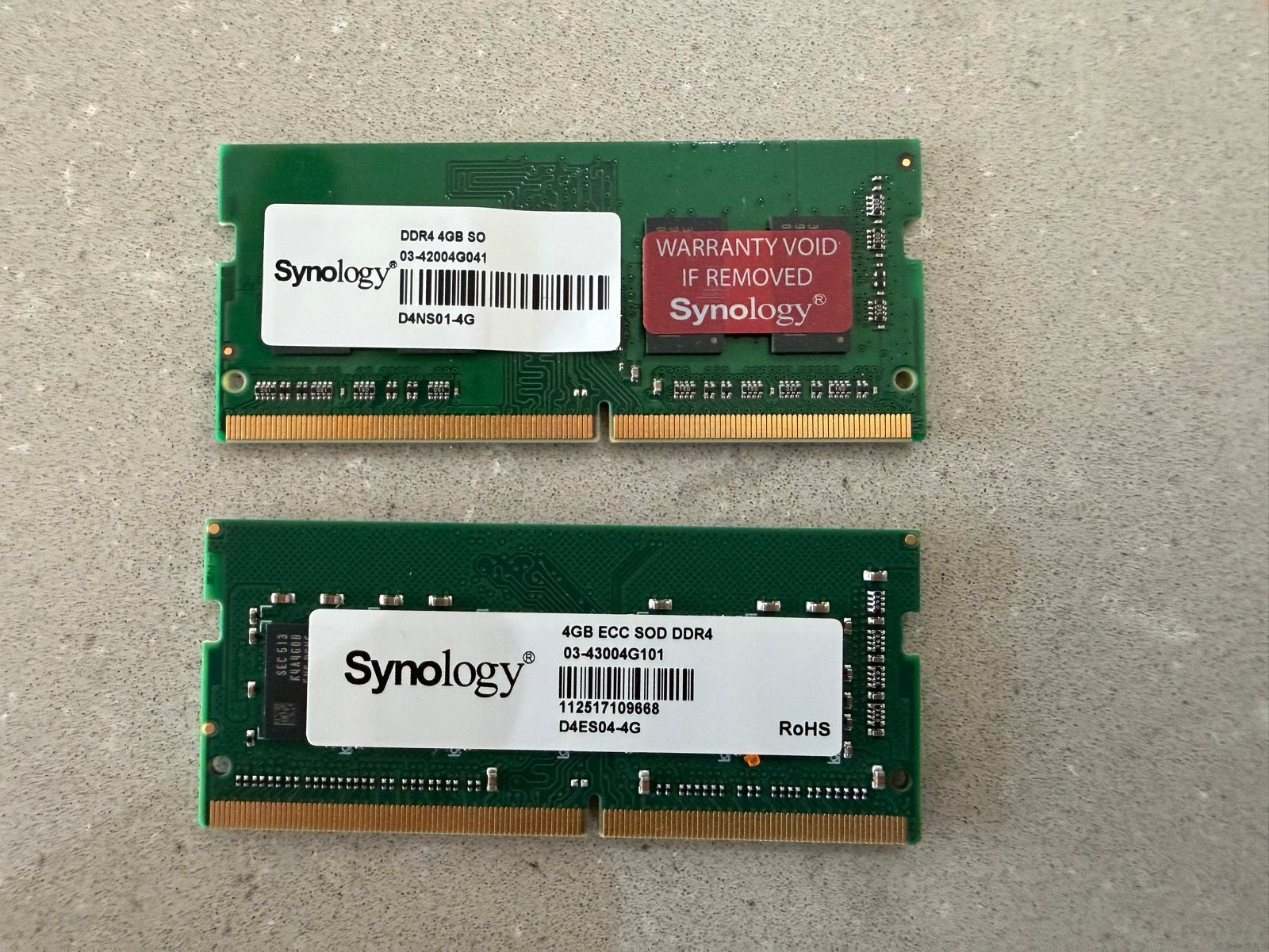 Synology DDR4 4GB SO-DIMM RAM Geheugenmodules (2 stuks), Gebruikt, Server, DDR4, Ophalen of Verzenden