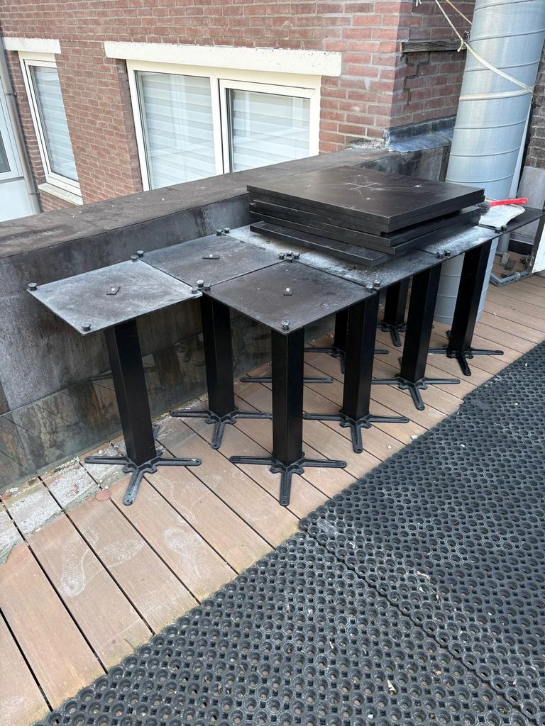 9x Tafelbladen en onderstellen, Ophalen, 50 tot 100 cm, Vierkant, Tot twee personen