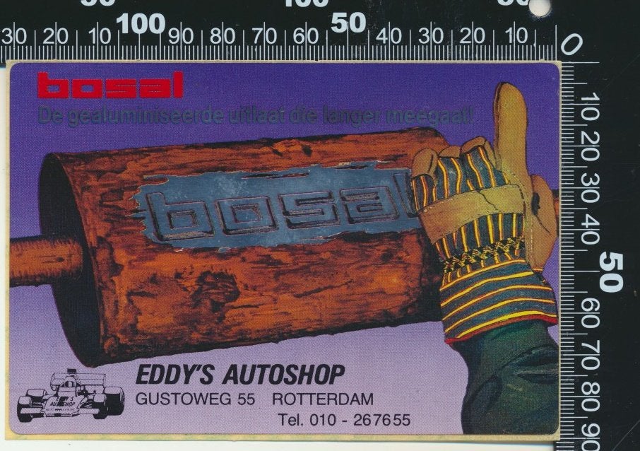 Sticker: Eddys Autoshop - Bosal - Rotterdam, Ophalen of Verzenden, Zo goed als nieuw, Auto of Motor