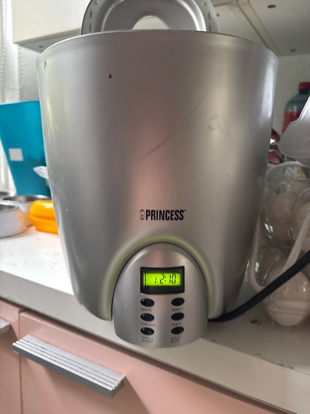 Princess Broodbakmachine met Timer - Zilver, 800 tot 1200 gram deeg, Ophalen of Verzenden, Gebruikt, Met timer