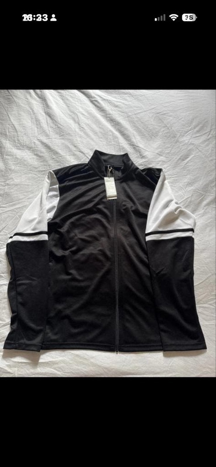 Adidas Sportswear Vest Zipped SQ25 JE2774 Zwart/Wit Maat L, Ophalen of Verzenden, Nieuw, Maat 52/54 (L), Zwart