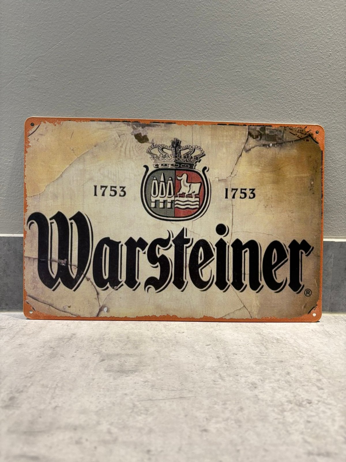 Mancave Bar Café Wanddecoratie metalen bordje Warsteiner, Ophalen of Verzenden, Zo goed als nieuw, Reclamebord, Plaat of Schild