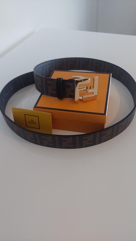 Fendi Designer Gouden Gesp Nieuw, Bruin, Nieuw, Riem of Ceintuur, Fendi
