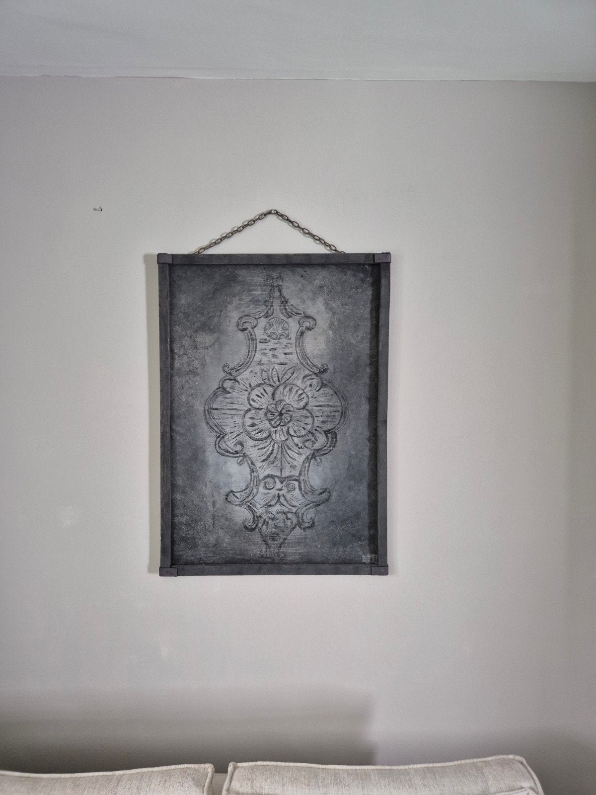 Mooi handmade kalkdoek, Ophalen, 83 cm, Schilderij, Textiel
