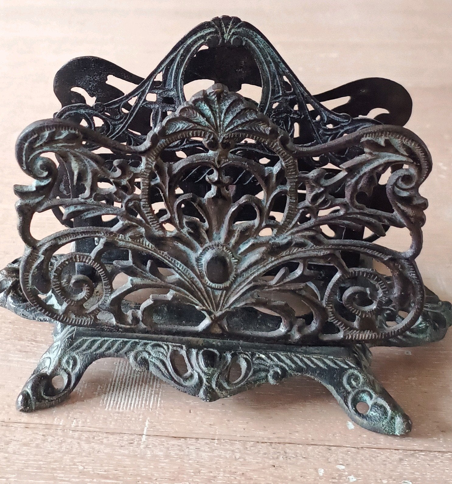 Decoratieve metalen servethouder, vintage stijl, Ophalen of Verzenden