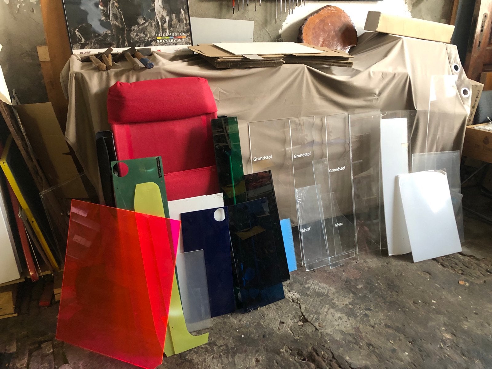 Plexiglas platen in diverse kleuren, diktes en afmetingen, Ophalen, Gebruikt