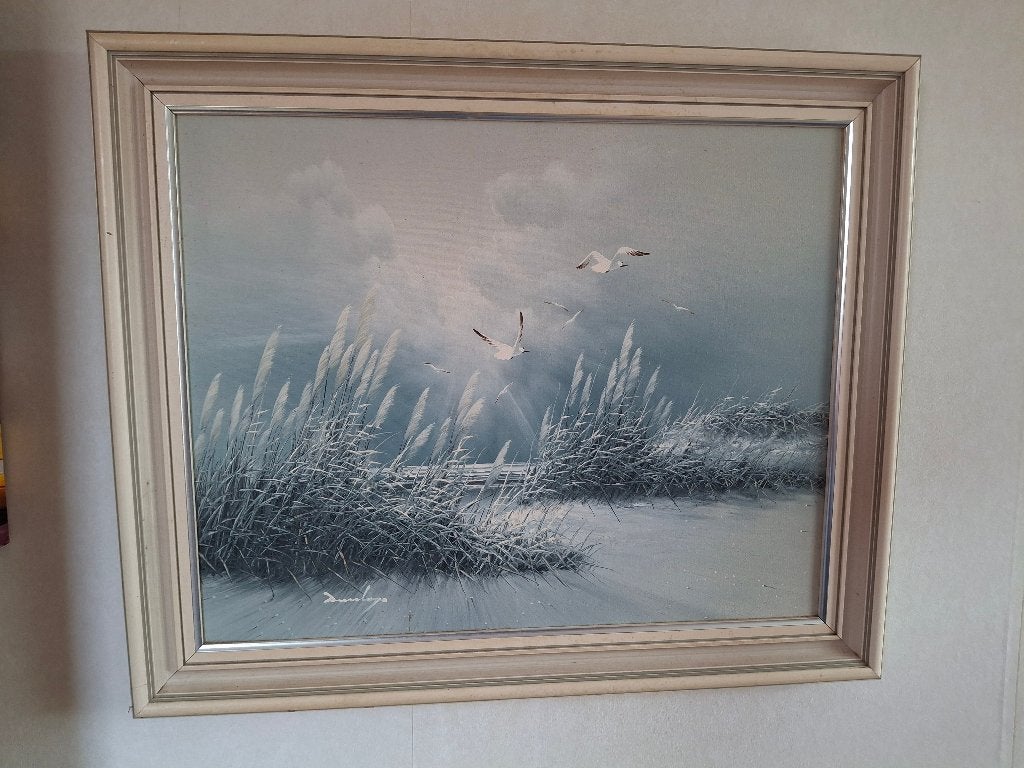mooi olieverfschilderij met lijst, Ophalen, 50 – 75, Gebruikt, Schilderij