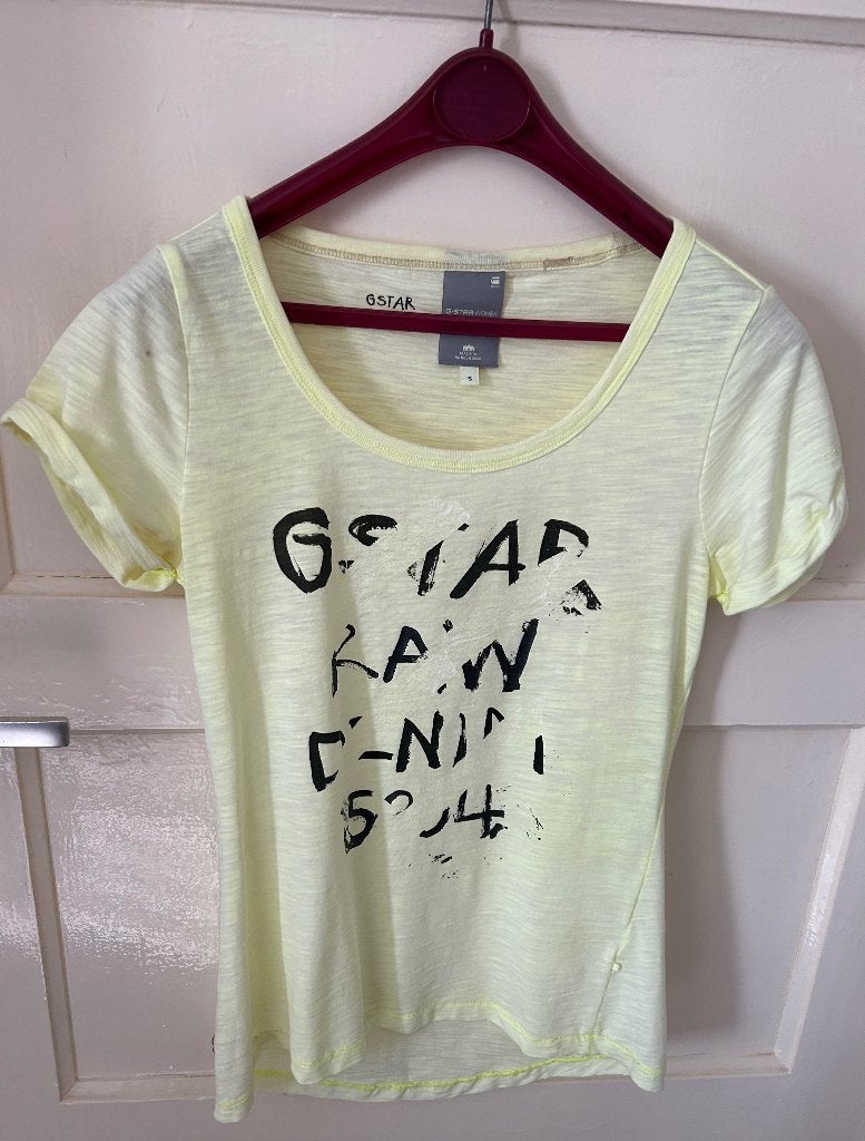 T-shirt G-star geel maat S, Geel, Ophalen of Verzenden, Korte mouw, Maat 36 (S)