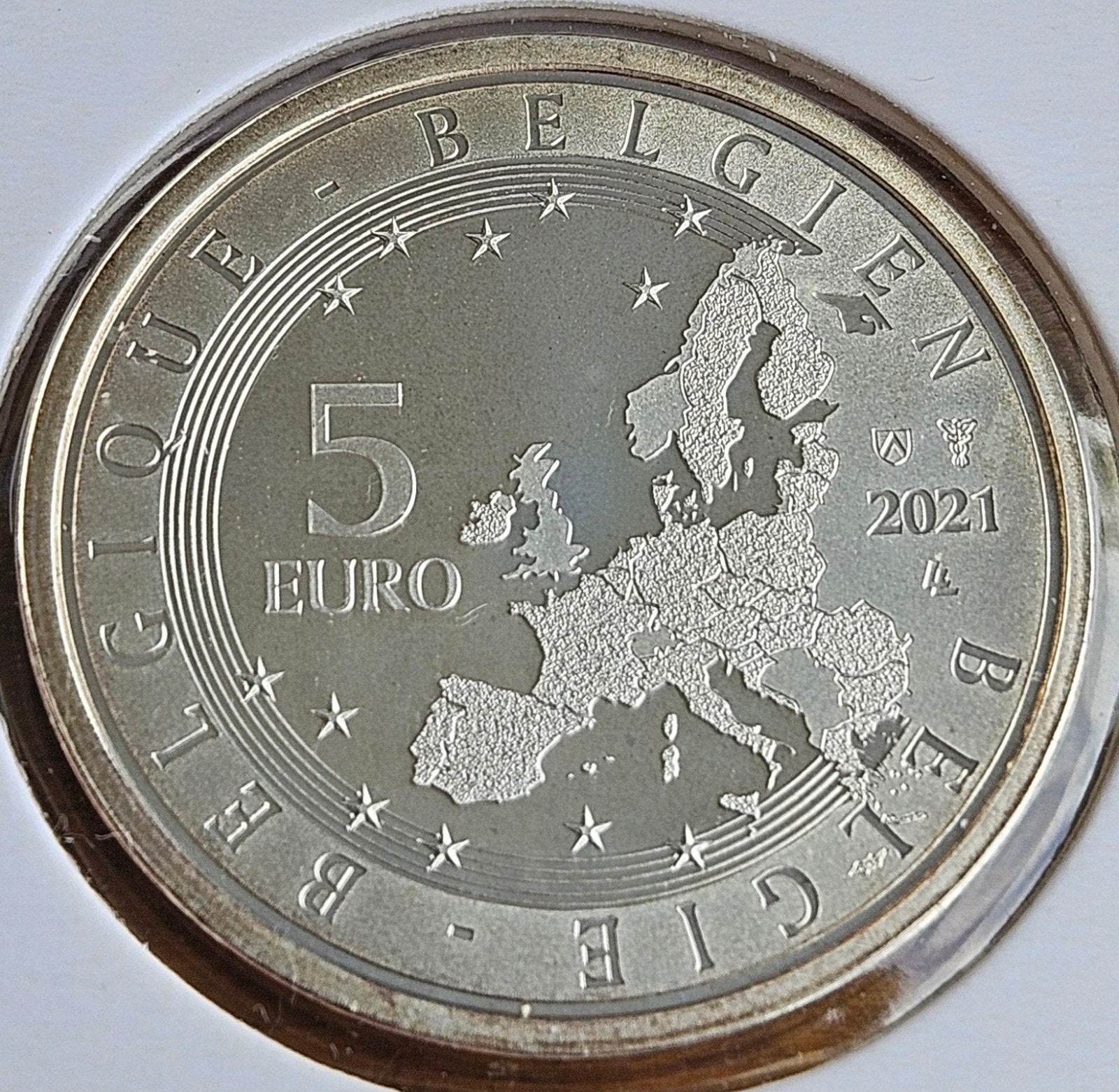België 5 Euro 2021 Zilver, Zilver, België, Ophalen of Verzenden, 5 euro