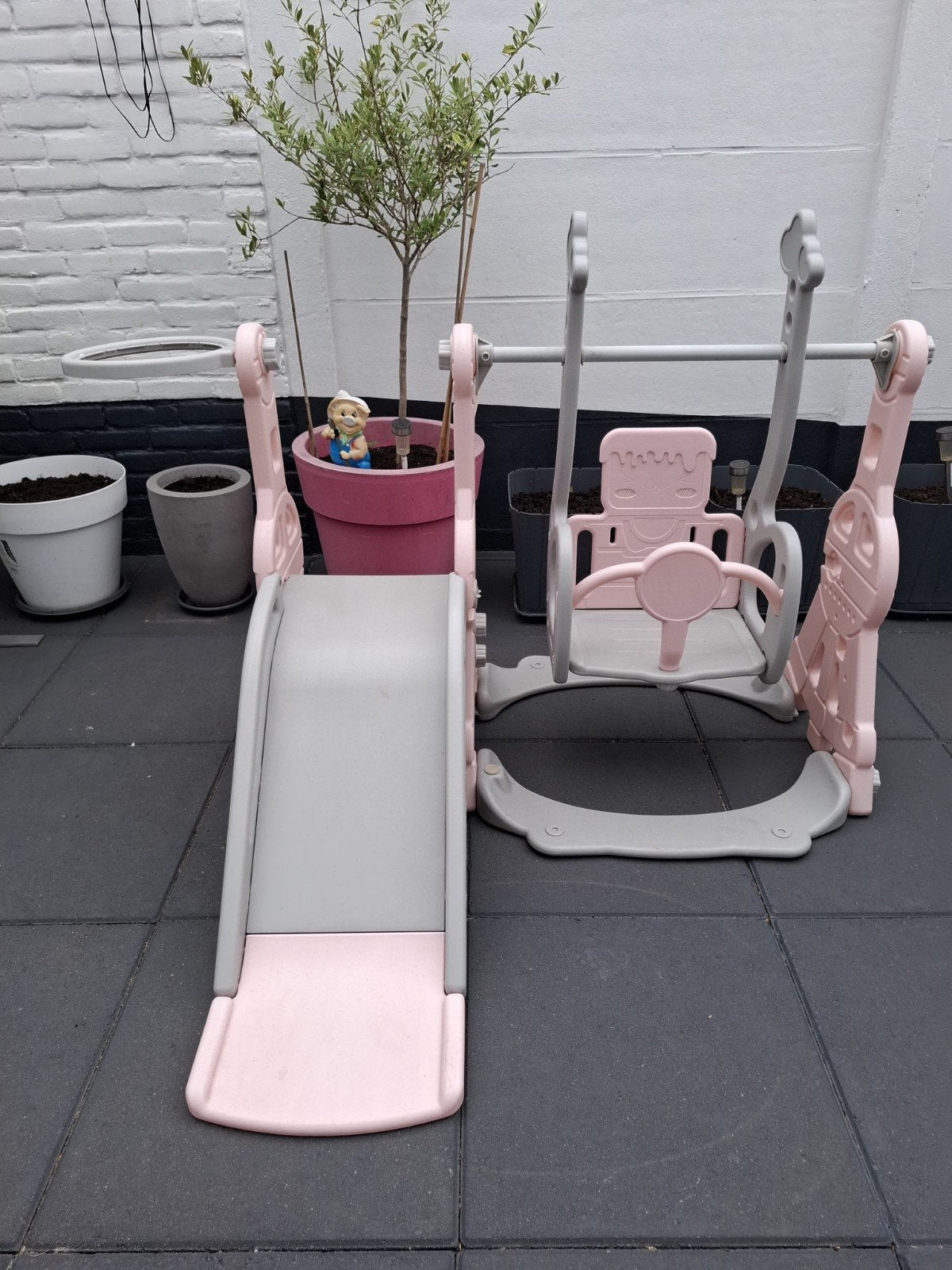 4-in-1 Speeltoestel met Glijbaan, Schommel en Basketbalring, Kinderen en Baby's, Speelgoed | Buiten | Speeltoestellen, Ophalen