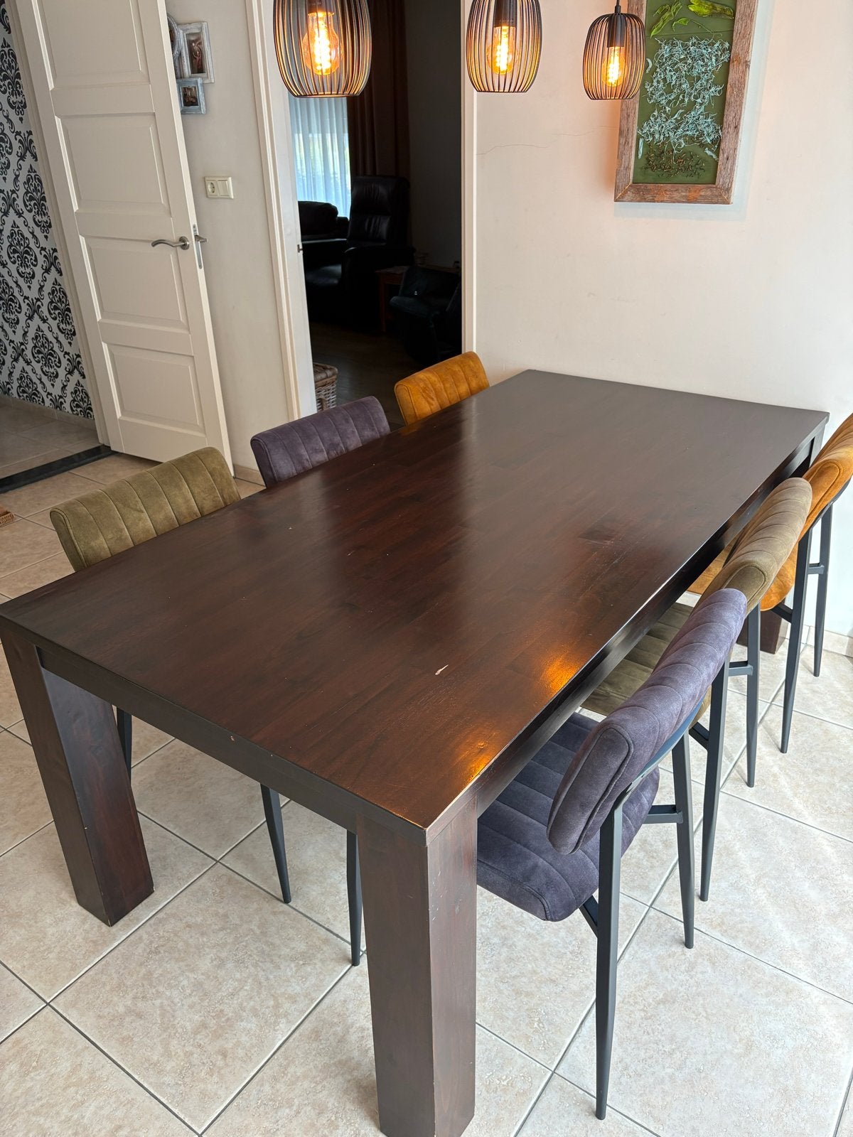 Mooie houten eettafel 200x100 cm - direct beschikbaar, Ophalen, Gebruikt, 100 tot 150 cm, 150 tot 200 cm
