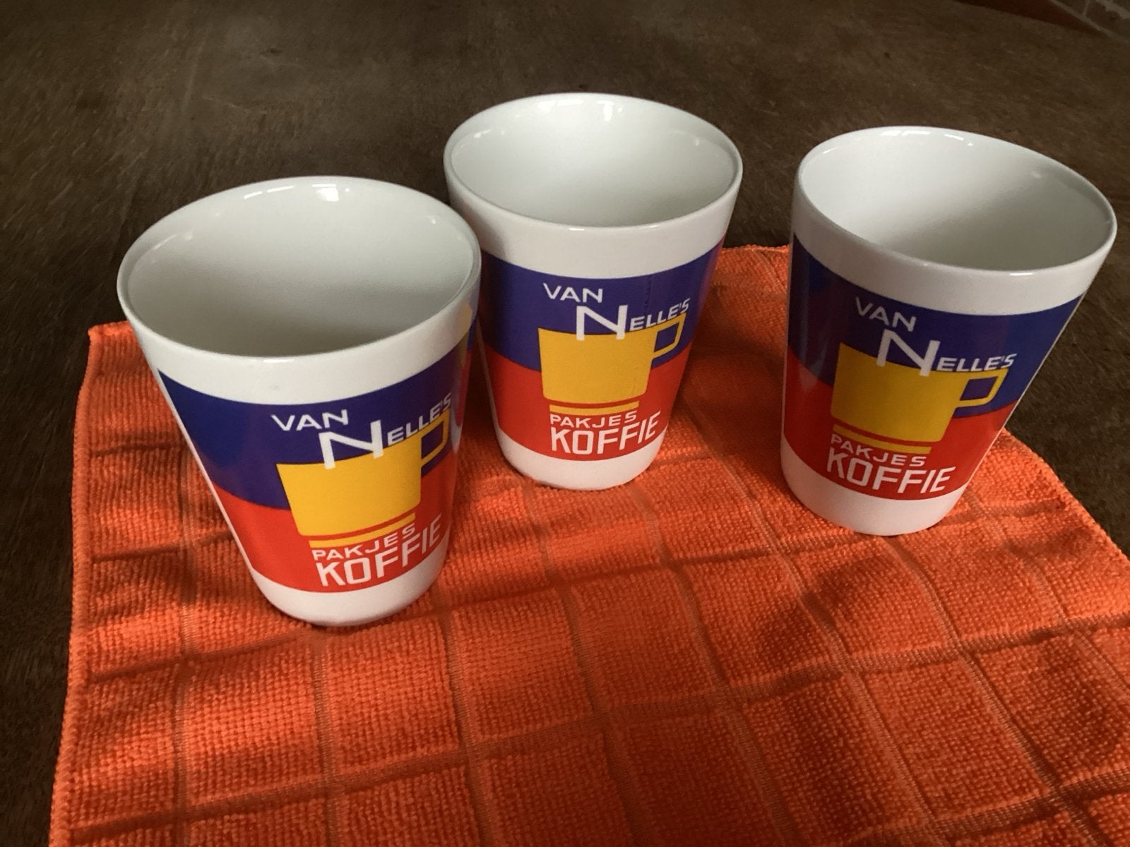 3 Vintage Van Nelle Bekers uit de Jaren '70 - Nieuwstaat, Ophalen of Verzenden
