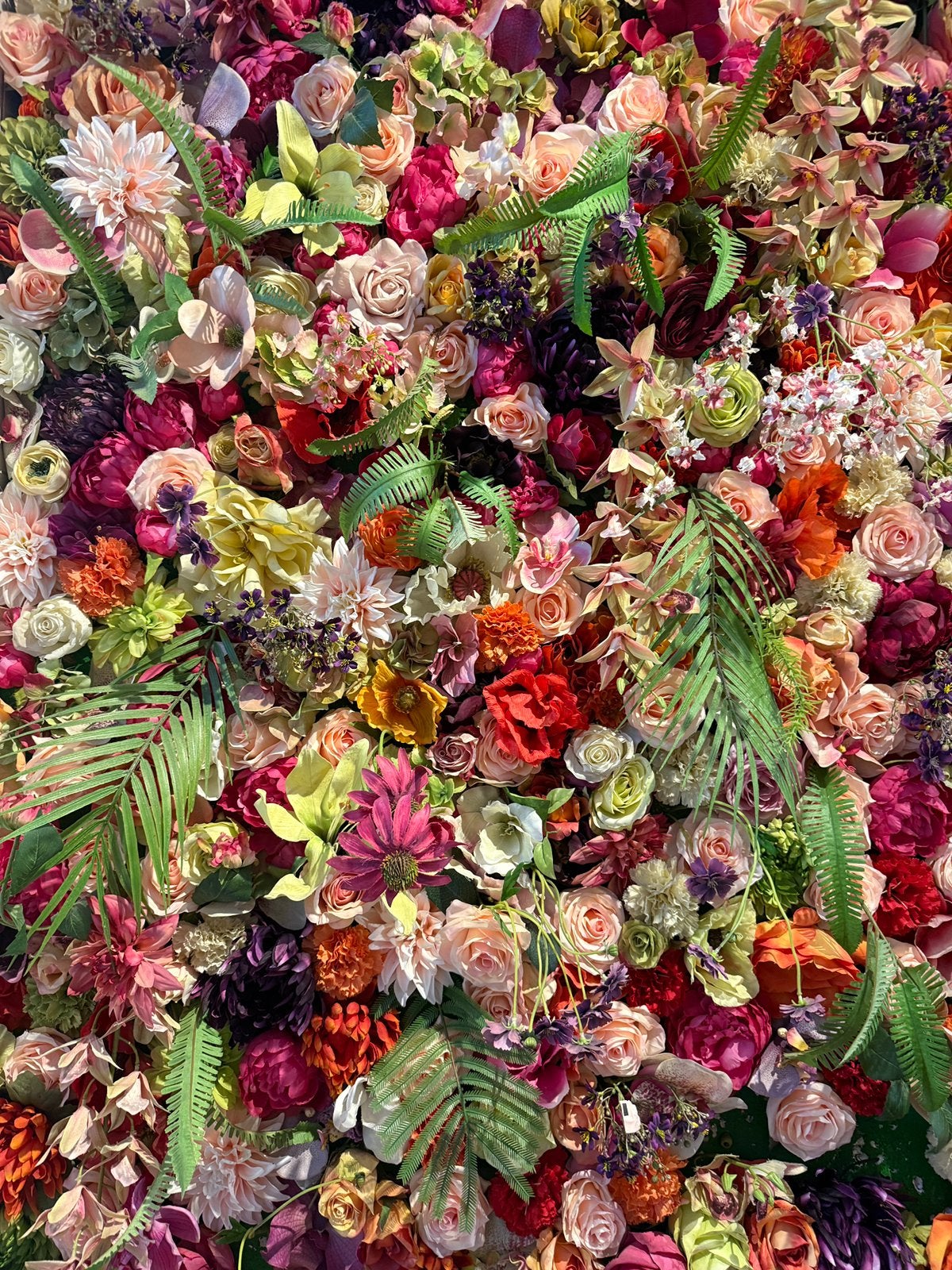 Grote luxe bloemenwand van kunstbloemen, Ophalen, Overige soorten, Volle zon