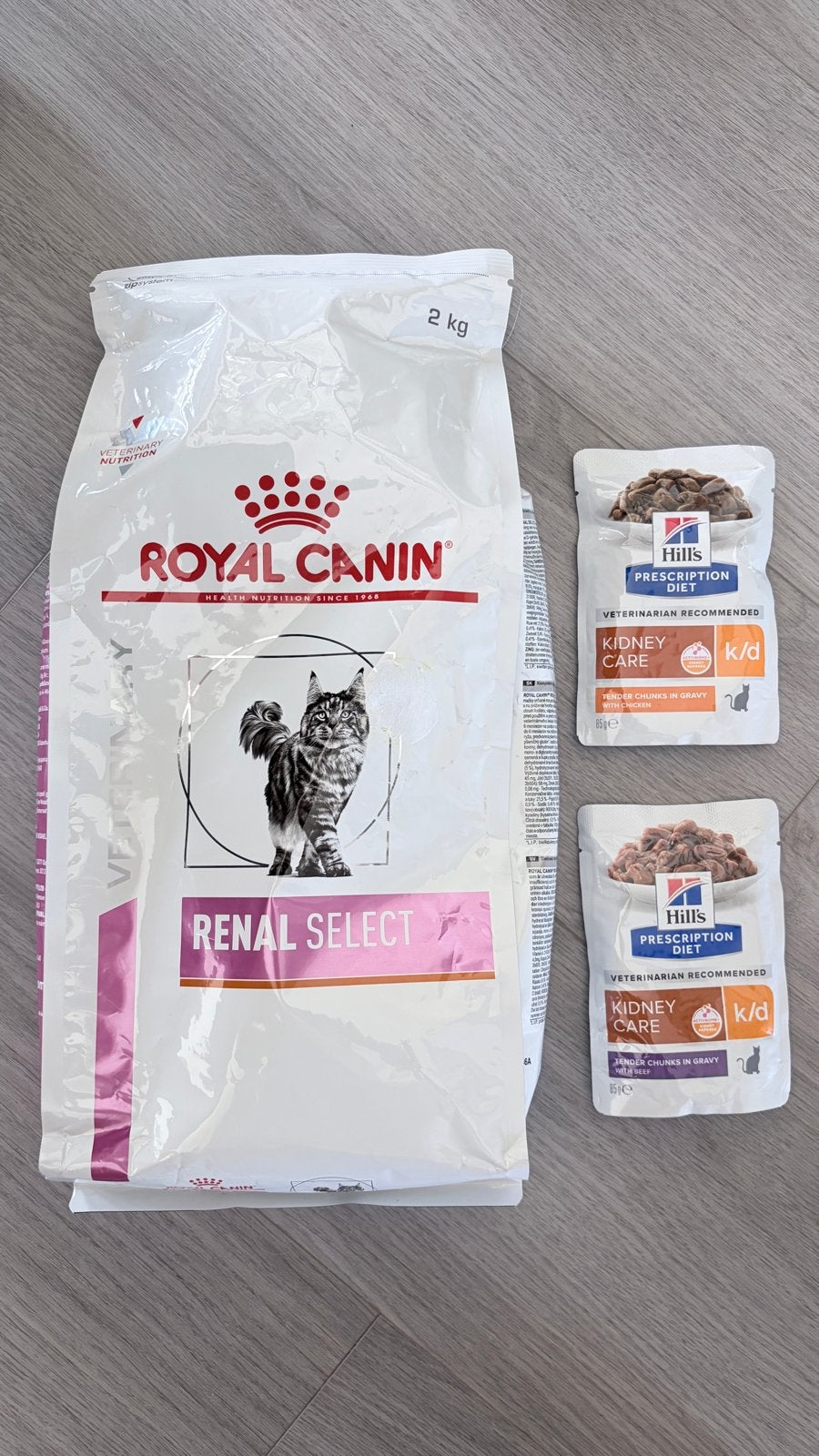 Renal Select kattenvoeding en K/D hills zakjes, Verzenden, Kat