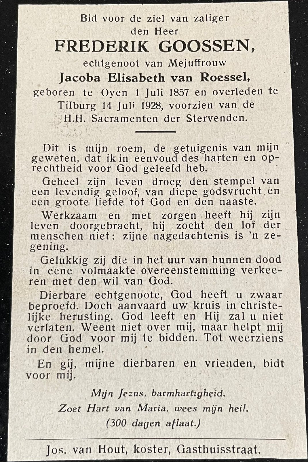 Frederik Goossen Oyen 1857, Ophalen of Verzenden
