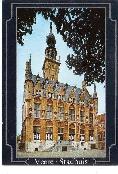 Ansichtkaart	Veere	Stadhuis, Verzenden, 1980 tot heden, Gelopen, Zeeland