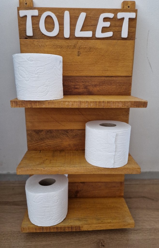 Houten toilet wandbord 62 x 31 cm, Ophalen of Verzenden