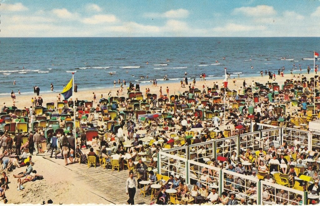 STRANDPAVILJOEN ZANDVOORT JAREN50 ZEER MOOI OUDE KAART KN652, Verzamelen, Ansichtkaarten | Themakaarten, Ongelopen, 1940 tot 1960