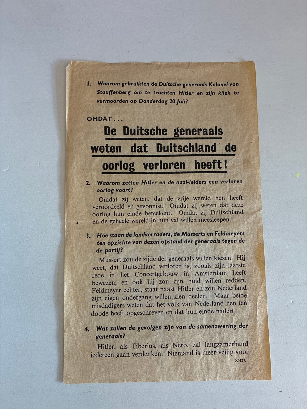 Zeldzaam Geallieerd Propaganda Knipsel WOII, Ophalen of Verzenden, 1940 tot 1960, Buitenland, Knipsel(s)