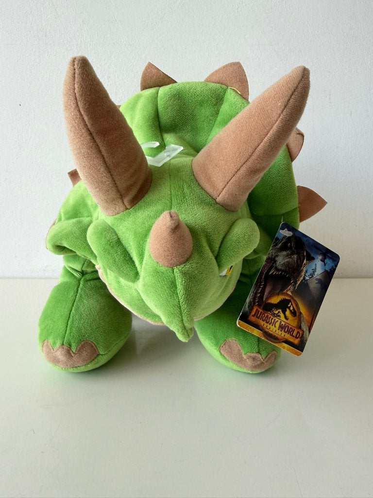 Knuffel dino, dinosaurus Triceratops 30 cm / Jurassic World, Overige typen, Nieuw, Ophalen of Verzenden, Wasbaar