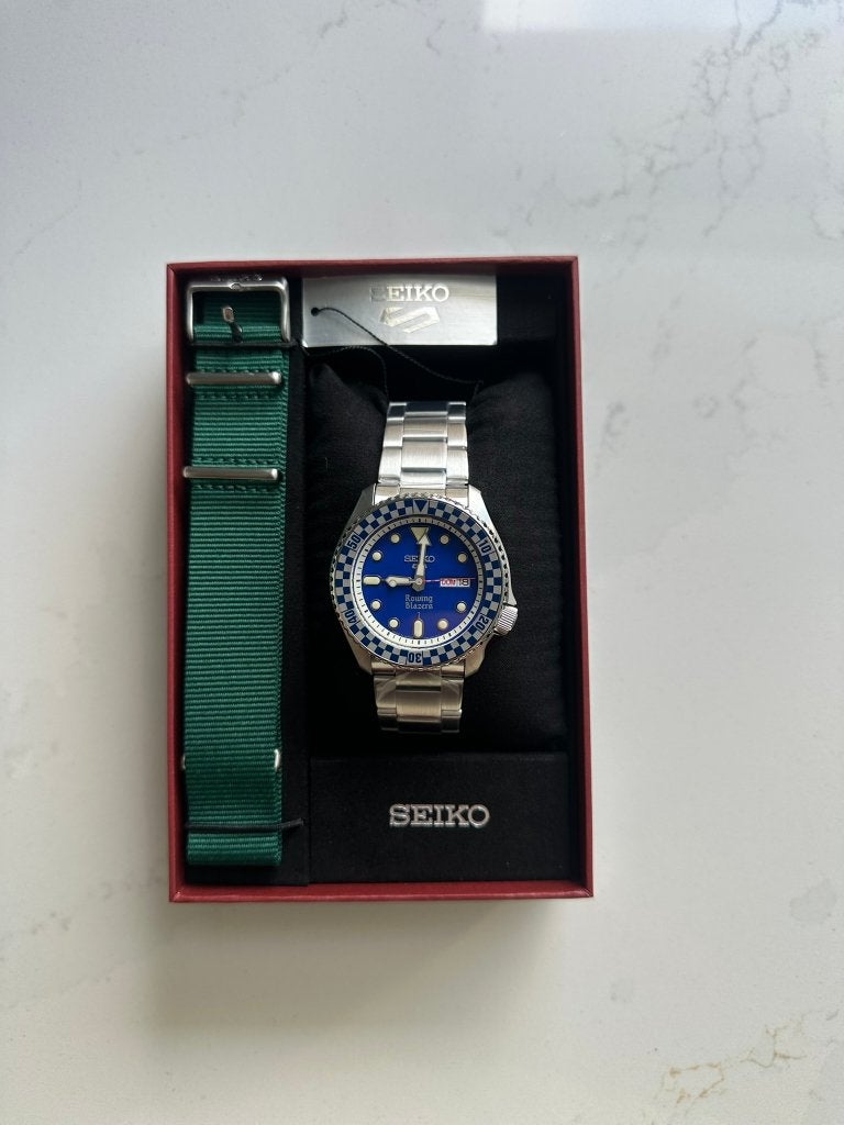 Seiko 5 X Rowing Blazers - Nieuw met doos, Ophalen, Staal, Polshorloge, Nieuw