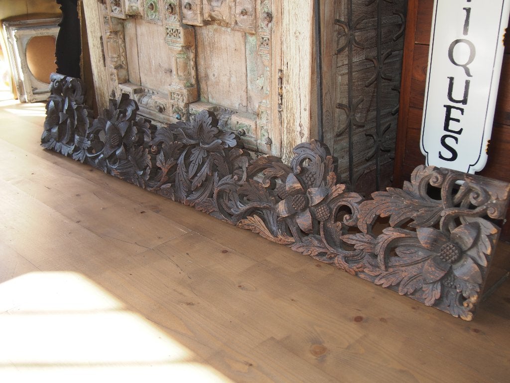 Breed oud houten ornament - Handgesneden decoratie, Ophalen