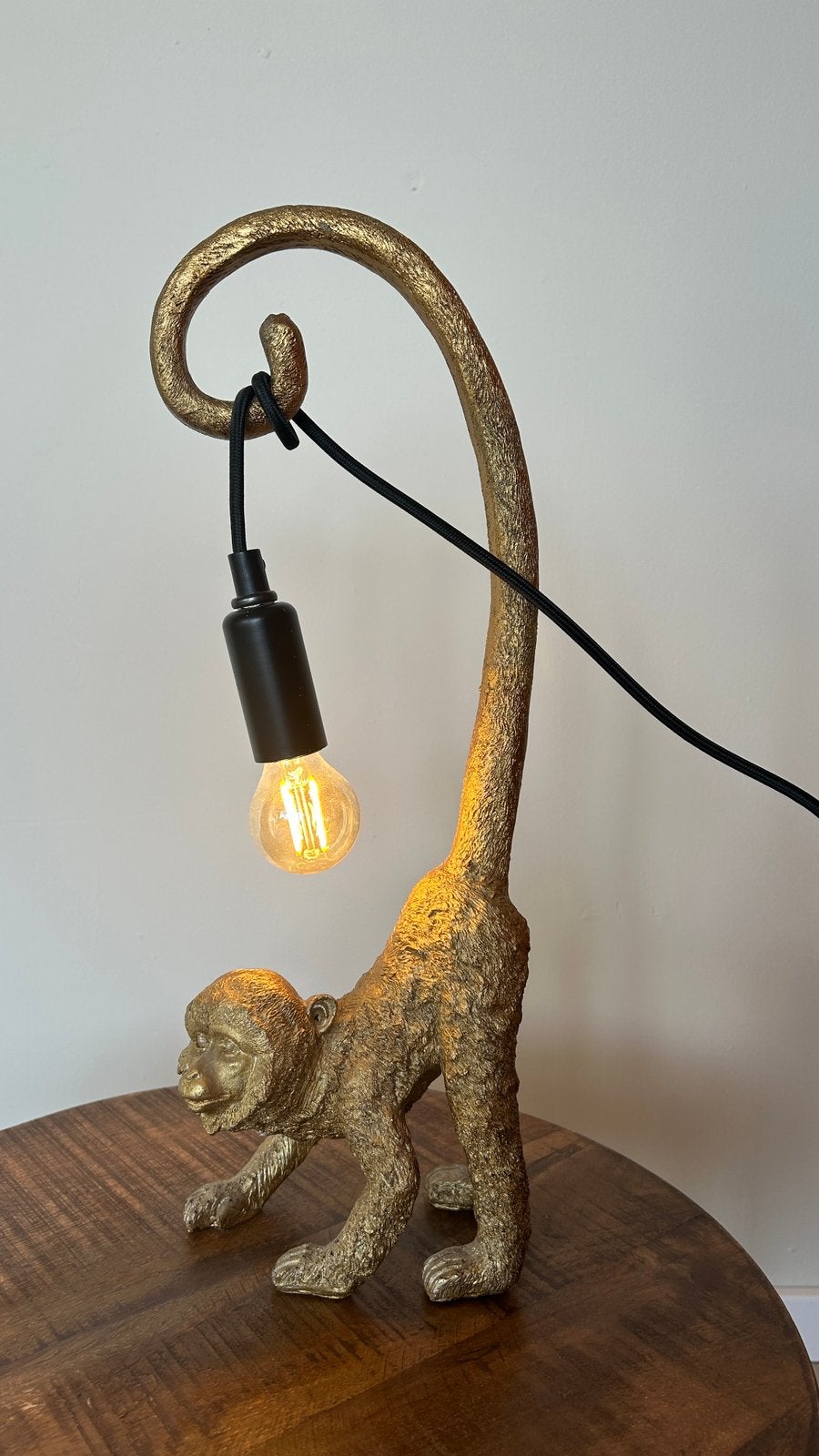 Gouden lamp aap, Goud, E14 (klein), Ophalen of Verzenden, Zo goed als nieuw