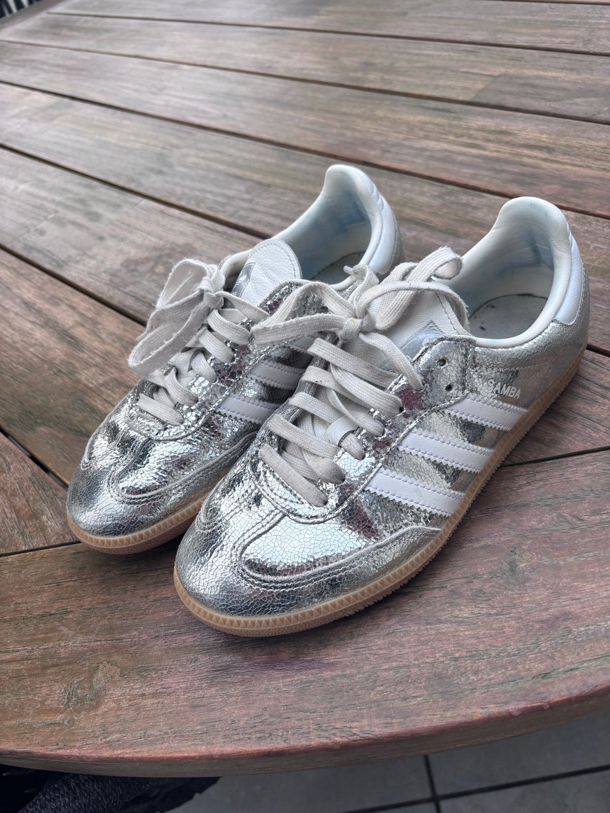 Adidas Samba sneakers maat 39,5 zilver, Ophalen, Gedragen, Overige kleuren, Sneakers of Gympen