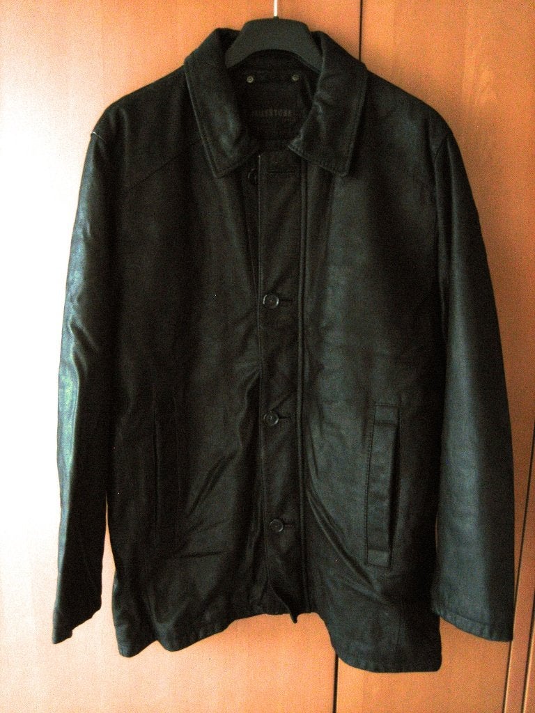 Exclusieve warme bruinzwart leren jas MILESTONE 50 snazzeys, Maat 48/50 (M), Zwart, Nieuw, Milestone