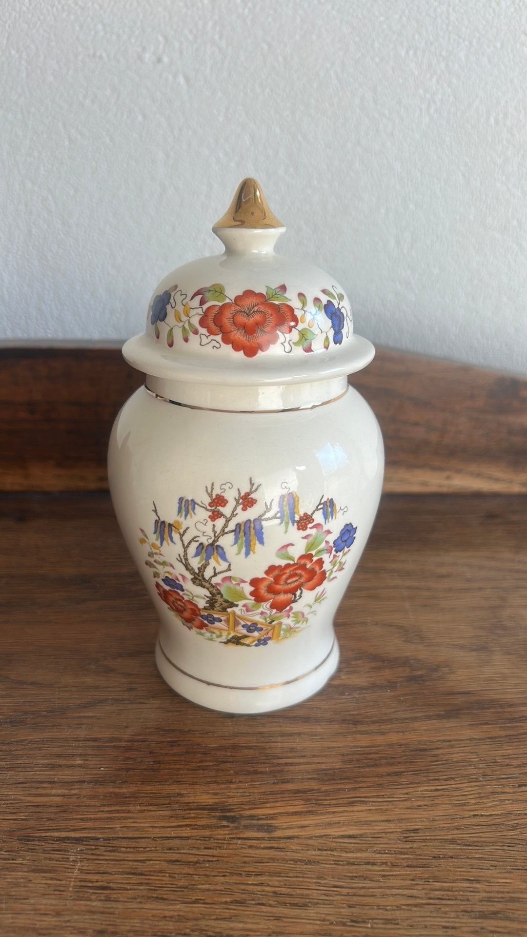 Sadler England gemberpot, kleurrijke bloemen, Ophalen of Verzenden, Zo goed als nieuw, Porselein, Overige typen