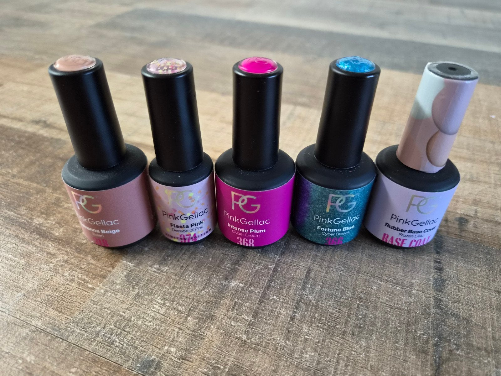 Pink Gellac gellak set - 5 kleuren en base coat, Ophalen of Verzenden, Zo goed als nieuw, Overige typen