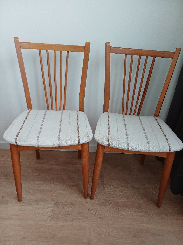 Set van 2 houten vintage stoelen Jaren 60, Ophalen, Hout, Gebruikt, Twee