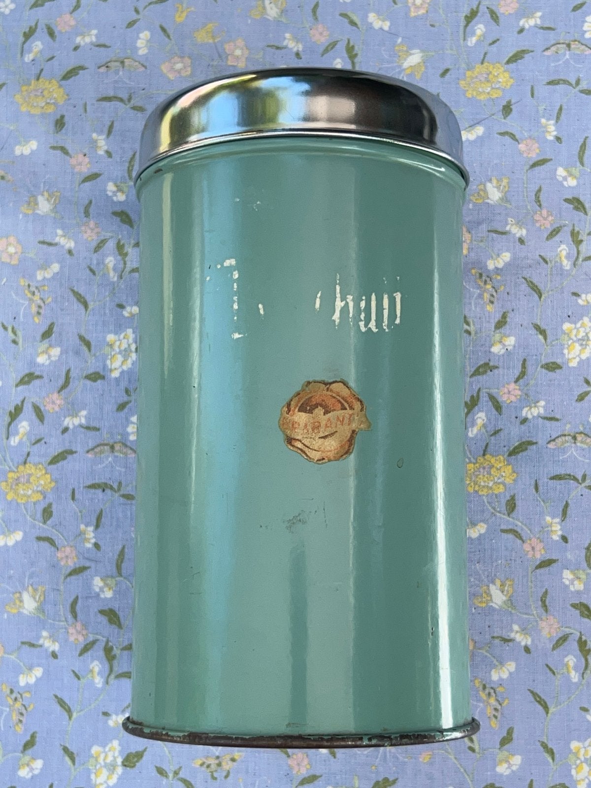 Vintage Brabantia Beschuitblik - Groen met Chromen Deksel, Ophalen of Verzenden