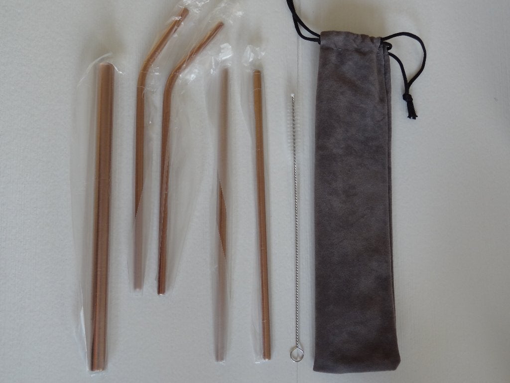 NIEUW! Set Van 5 RVS Rietjes Rosé Goud >Snelle Verzending!<, Bestekset, Overige typen, Nieuw, Ophalen of Verzenden