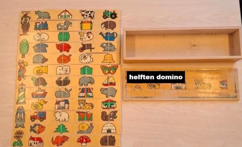 Rolf Helften Domino: Educatief Houten Spel voor Kinderen, Ophalen of Verzenden, Jongen of Meisje