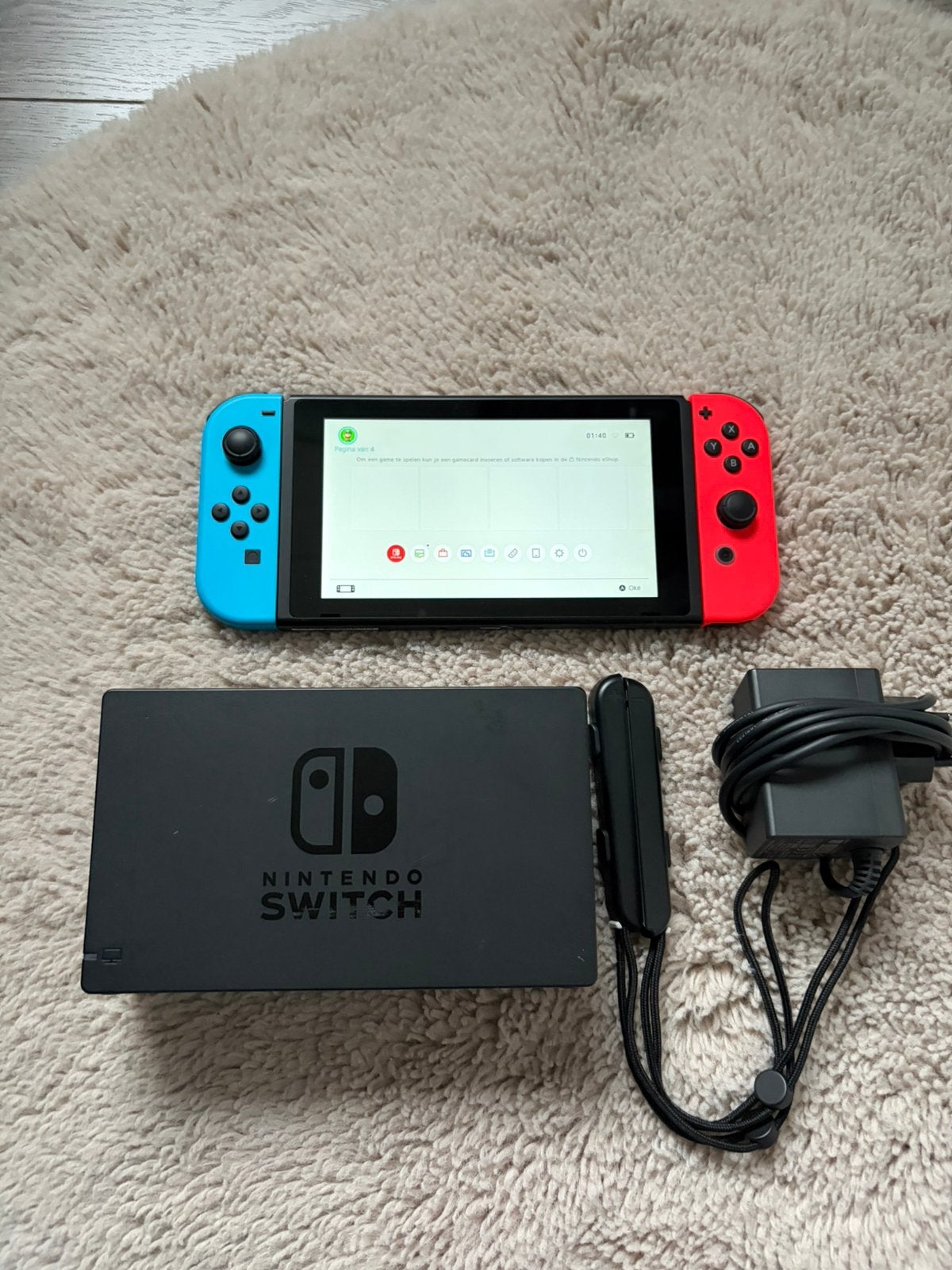 Nintendo Switch V2 compleet, Ophalen of Verzenden, Zo goed als nieuw, Met 2 controllers, Switch 2019 Upgrade