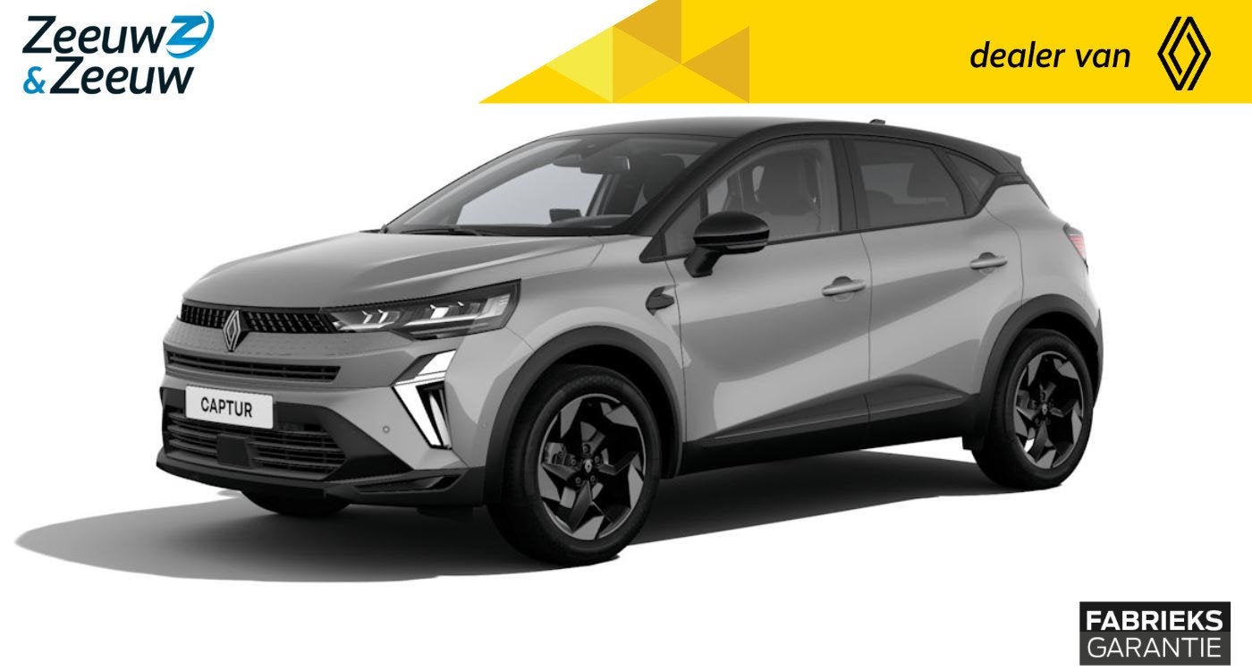 Renault Captur E-Tech full hybrid 160 techno | Nu leverbaar, Auto's, 1789 cc, 4 cilinders, Leder en Stof, Wit