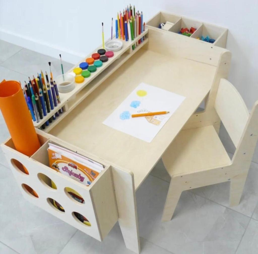 Kinder Bureau en stoel set - hoogwaardige houten kindertafel, Kinderen en Baby's, Kinderkamer | Tafels en Stoelen, Ophalen, Tafel(s) en Stoel(en)